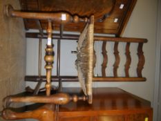 A 19th century ash and elm ladderback chair with rush seat on pad feet