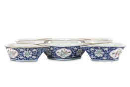 A CHINESE NINE-PIECE FAMILLE ROSE SWEET MEAT SET. Qing Dynasty, four character Tongzhi mark and of