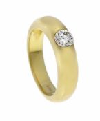 Brillant-Ring GG 750/000 mit einem Brillanten 0,58 ct TW/VVS-VS, RG 58, 10,3 gBrillant ring GG 750/