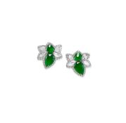 A Pair of Jadeite and Diamond Earrings