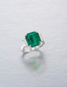 A Fine Emerald and Diamond Ring