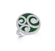 An Emerald and 'Diamond on Diamond' Ring, by Graff