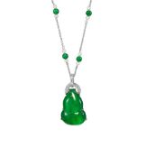 A Jadeite, Seed Pearl and Diamond 'Hulu' Pendant Necklace, by Claudia Ma