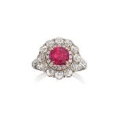 A Ruby and Diamond Ring