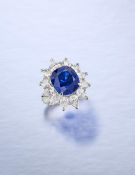 A Sapphire and Diamond Ring
