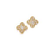 A Pair of Diamond 'Trefle' Earrings, by Van Cleef & Arpels