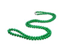 A Single Strand Jadeite Bead Necklace