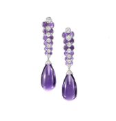 A Pair of Amethyst and Diamond Pendent Earrings, by Michele della Valle