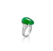 A Jadeite and Diamond Ring