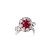 A Ruby and Diamond Ring