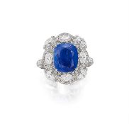 A Sapphire and Diamond Ring