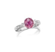 A 'Padparadscha' Sapphire and Diamond Ring