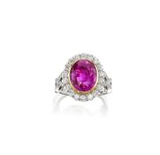 A Ruby and Diamond Ring