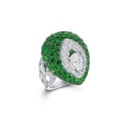 An Emerald and Diamond 'Pavilion' Ring, by Graff