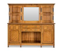 An Arts and Crafts oak and ebonised side cabinet Late 19th century, in the manner of Charles Be...