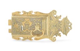 A brass-cased door lock, in 17th/18th century style