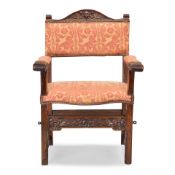 An Italian walnut armchair 17th century and later