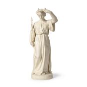 After Joseph Durham, British (1814-1877) A 19th century Copeland Parian ware figure of a maiden ...