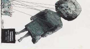 English School (20th Century) A selection of five cartoons of Margaret Thatcher ( (5))