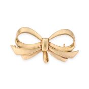 NO RESERVE - A GOLD BOW BROOCH / PENDANT in 9ct yellow gold, designed as a bow, full British