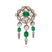 NO RESERVE - AN ANTIQUE PASTE TASSEL BROOCH, 19TH CENTURY the openwork brooch set with an