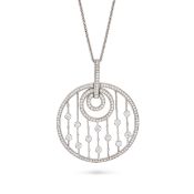 NO RESERVE - ELIE CHATILA, A DIAMOND PENDANT NECKLACE the openwork circular pendant set with round