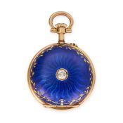 NO RESERVE - WEIL FRERES GENEVE, AN ANTIQUE DIAMOND AND ENAMEL POCKET WATCH in 18ct yellow gold, set