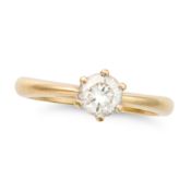 NO RESERVE - A SOLITAIRE DIAMOND RING set with a round brilliant cut diamond of approximately 0.70