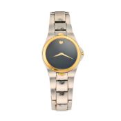 NO RESERVE - MOVADO, A MUSEUM WRISTWATCH, ref. 81-E7-1850, with black minimalist dial featuring a