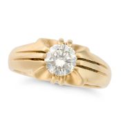 NO RESERVE - A SOLITAIRE DIAMOND RING in 18ct yellow gold, set with a round brilliant cut diamond of